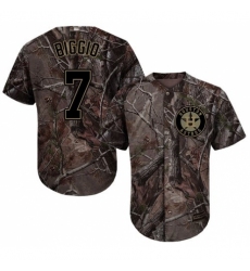 Youth Majestic Houston Astros #7 Craig Biggio Authentic Camo Realtree Collection Flex Base MLB Jersey