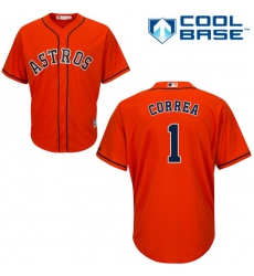 Men's Majestic Houston Astros #1 Carlos Correa Replica Orange Alternate Cool Base MLB Jersey