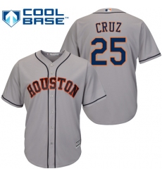 Youth Majestic Houston Astros #25 Jose Cruz Authentic Grey Road Cool Base MLB Jersey