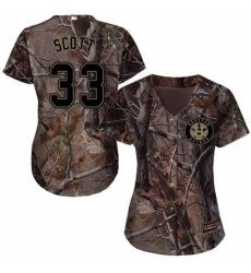 Women's Majestic Houston Astros #33 Mike Scott Authentic Camo Realtree Collection Flex Base MLB Jersey