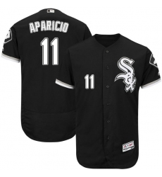 Men's Majestic Chicago White Sox #11 Luis Aparicio Black Flexbase Authentic Collection MLB Jersey