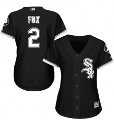 Women's Majestic Chicago White Sox #2 Nellie Fox Authentic Black Alternate Home Cool Base MLB Jersey