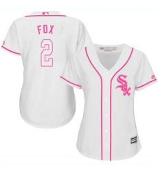 Women's Majestic Chicago White Sox #2 Nellie Fox Replica White Fashion Cool Base MLB Jersey