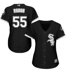 Women's Majestic Chicago White Sox #55 Carlos Rodon Authentic Black Alternate Home Cool Base MLB Jersey