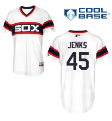 Men's Majestic Chicago White Sox #45 Bobby Jenks White Alternate Flex Base Authentic Collection MLB Jersey