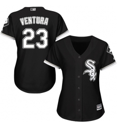 Women's Majestic Chicago White Sox #23 Robin Ventura Authentic Black Alternate Home Cool Base MLB Jersey