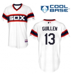 Men's Majestic Chicago White Sox #13 Ozzie Guillen White Alternate Flex Base Authentic Collection MLB Jersey