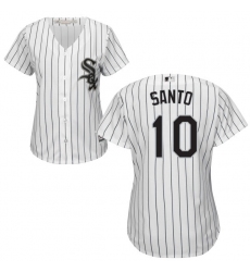 Women's Majestic Chicago White Sox #10 Ron Santo Authentic White Home Cool Base MLB Jersey