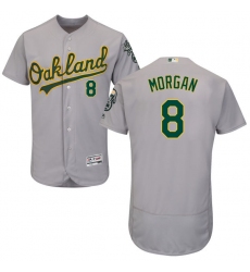 Men's Majestic Oakland Athletics #8 Joe Morgan Grey Road Flex Base Authentic Collection MLB Jersey