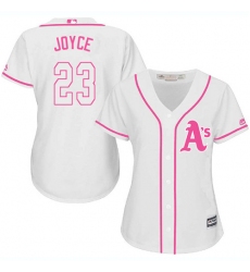 Women's Majestic Oakland Athletics #23 Matt Joyce Authentic White Fashion Cool Base MLB Jersey