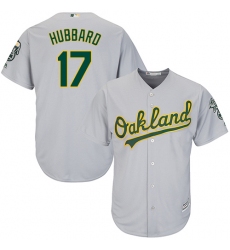 Youth Majestic Oakland Athletics #17 Glenn Hubbard Replica Grey Road Cool Base MLB Jersey