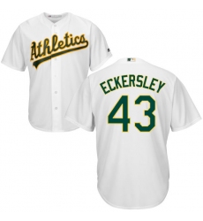 Men's Majestic Oakland Athletics #43 Dennis Eckersley Replica White Home Cool Base MLB Jersey