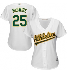 Women's Majestic Oakland Athletics #25 Mark McGwire Authentic White Home Cool Base MLB Jersey