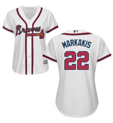 Women's Majestic Atlanta Braves #22 Nick Markakis Authentic White Home Cool Base MLB Jersey