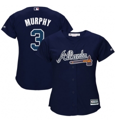 Women's Majestic Atlanta Braves #3 Dale Murphy Authentic Blue Alternate Road Cool Base MLB Jersey