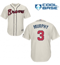 Youth Majestic Atlanta Braves #3 Dale Murphy Authentic Cream Alternate 2 Cool Base MLB Jersey