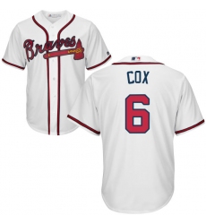Youth Majestic Atlanta Braves #6 Bobby Cox Authentic White Home Cool Base MLB Jersey