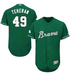 Men's Majestic Atlanta Braves #49 Julio Teheran Green Celtic Flexbase Authentic Collection MLB Jersey
