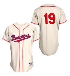 Men's Majestic Milwaukee Brewers #19 Robin Yount Authentic Cream 1948 Turn Back The Clock MLB Jersey