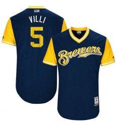 Men's Majestic Milwaukee Brewers #5 Jonathan Villar 