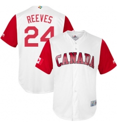 Men's Canada Baseball Majestic #24 Mike Reeves White 2017 World Baseball Classic Replica Team Jersey