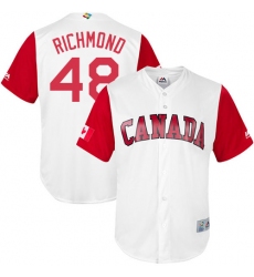 Men's Canada Baseball Majestic #48 Scott Richmond White 2017 World Baseball Classic Replica Team Jersey