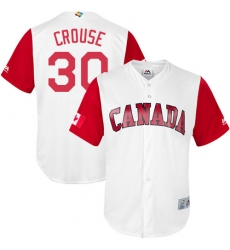 Men's Canada Baseball Majestic #30 Michael Crouse White 2017 World Baseball Classic Replica Team Jersey
