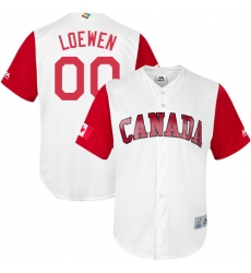 Men's Canada Baseball Majestic #00 Adam Loewen White 2017 World Baseball Classic Replica Team Jersey