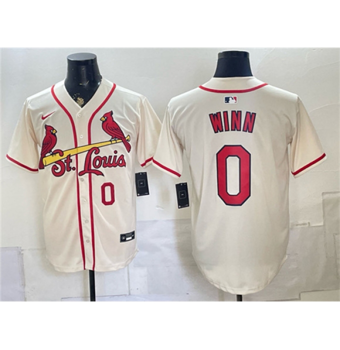 Men's St. Louis Cardinals #0 Masyn Winn Cream Limited Stitched Baseball Jersey