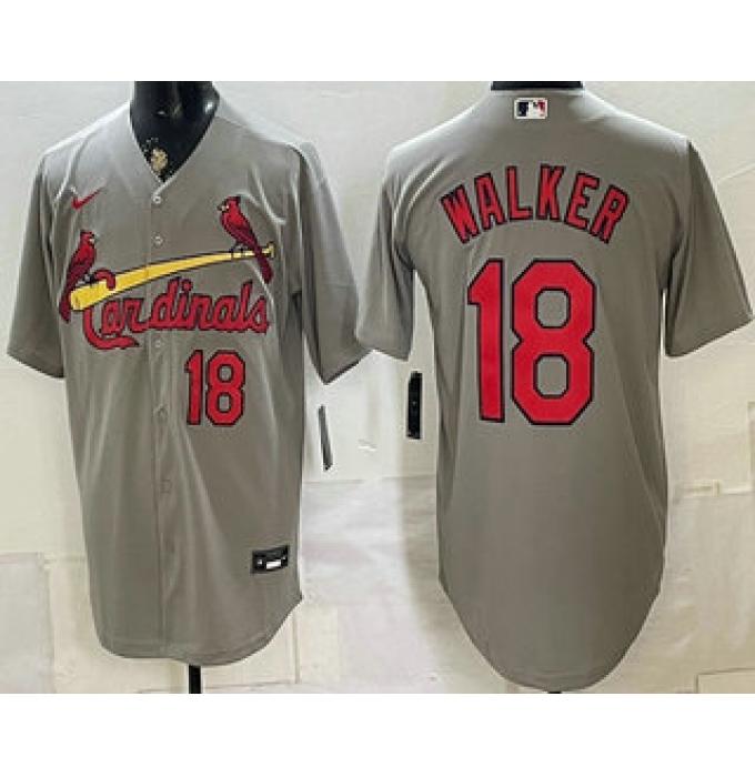 Men's St Louis Cardinals #18 Jordan Walker Grey Stitched Jersey