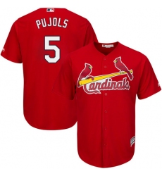 Men's Majestic St. Louis Cardinals #5 Albert Pujols Replica Red Alternate Cool Base MLB Jersey