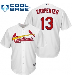 Women's Majestic St. Louis Cardinals #13 Matt Carpenter Authentic White Home MLB Jersey