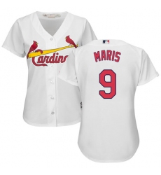 Women's Majestic St. Louis Cardinals #9 Roger Maris Replica White Home Cool Base MLB Jersey