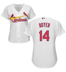 Women's Majestic St. Louis Cardinals #14 Ken Boyer Replica White Home Cool Base MLB Jersey