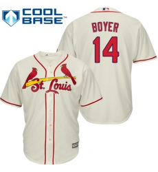 Youth Majestic St. Louis Cardinals #14 Ken Boyer Authentic Cream Alternate Cool Base MLB Jersey