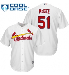 Youth Majestic St. Louis Cardinals #51 Willie McGee Authentic White Home Cool Base MLB Jersey