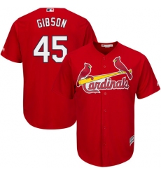 Men's Majestic St. Louis Cardinals #45 Bob Gibson Replica Red Cool Base MLB Jersey