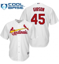 Youth Majestic St. Louis Cardinals #45 Bob Gibson Authentic White Home Cool Base MLB Jersey