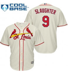 Men's Majestic St. Louis Cardinals #9 Enos Slaughter Replica Cream Alternate Cool Base MLB Jersey