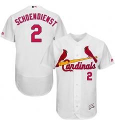 Men's Majestic St. Louis Cardinals #2 Red Schoendienst White Home Flex Base Authentic Collection MLB Jersey