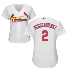 Women's Majestic St. Louis Cardinals #2 Red Schoendienst Replica White Home Cool Base MLB Jersey