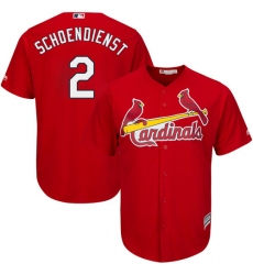 Youth Majestic St. Louis Cardinals #2 Red Schoendienst Authentic Red Alternate Cool Base MLB Jersey