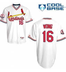 Men's Majestic St. Louis Cardinals #16 Kolten Wong Authentic White 1982 Turn Back The Clock MLB Jersey