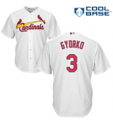Men's Majestic St. Louis Cardinals #3 Jedd Gyorko Replica White Home Cool Base MLB Jersey