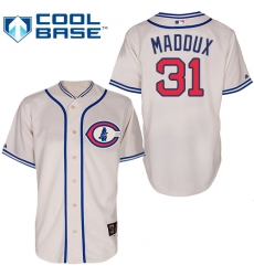 Men's Majestic Chicago Cubs #31 Greg Maddux Authentic Cream 1929 Turn Back The Clock MLB Jersey