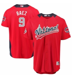 Youth Majestic Chicago Cubs #9 Javier Baez Game Red National League 2018 MLB All-Star MLB Jersey
