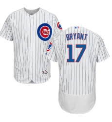 Men's Majestic Chicago Cubs #17 Kris Bryant White Home Flex Base Authentic Collection MLB Jersey