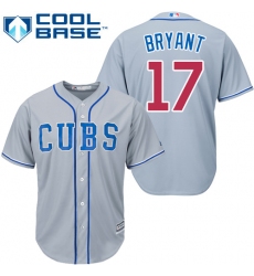 Women's Majestic Chicago Cubs #17 Kris Bryant Authentic Grey Alternate Road MLB Jersey
