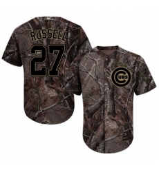 Men's Majestic Chicago Cubs #27 Addison Russell Authentic Camo Realtree Collection Flex Base MLB Jersey