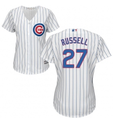 Women's Majestic Chicago Cubs #27 Addison Russell Authentic White Home Cool Base MLB Jersey